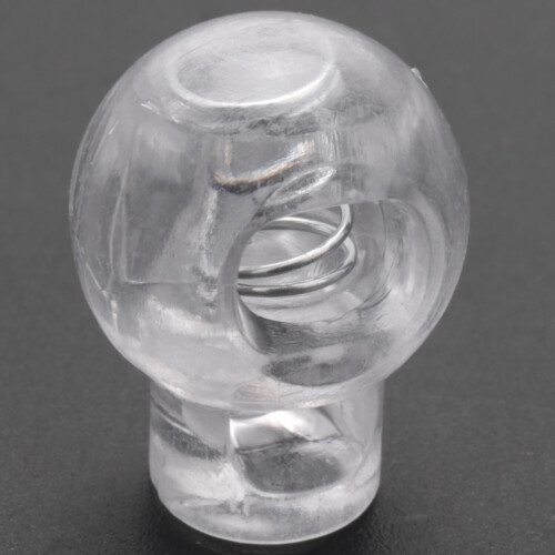 Cord Locks Ends Spring Stop Toggles 6.5mm Dia Hole 20pcs Clear White