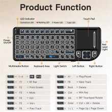 M15 Dual-Mode 2.4G Wireless Keyboard Touchpad Combo 7-Farben-Hintergrundbeleuchtung -Tastatur für Android PC Laptop