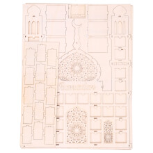 Eid Mubarak Countdown Calendar DIY Ramadan Decoration Wooden Small Candy Gift Drawer for Home Party Decoration Style 2