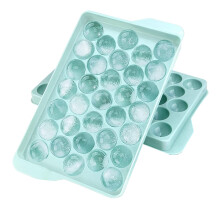 Molde de Cubo de Gelo Bola com Tampa - Molde de Fabricante de Bola de Gelo Pequena FáCil de Soltar para Bandeja de Cubo de Gelo DuráVel Azul