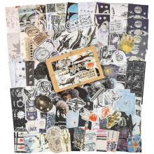 200 StüCke Vintage Ephemera Packung Decoupage Papier Junk Journal Satz Scrapbook Planner AufkleberzubehöR (Erkundung)