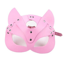 Women Cats Mask Half Face Cats Mask Leather Cats Ears Mask Cosplay Costume Accessory,