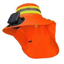 Sun Hat With Solar Fan And Adjustable Band-Fluorescent o