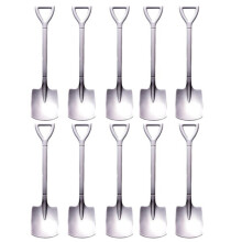10PC Stainless Steel Shovel Coffee Spoon Set Tea Spoon Shovel Dessert Spoon Gift Tableware-Square