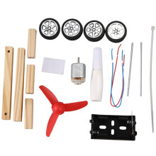 Diy Wooden Wind Car Toys Single-Wing Wind Car Assembly Model Kit Science Experiment Educational Toys For Children