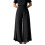 Comfortable Polyester Wide Leg Pants Ideal For Summer-Black M 1