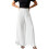 Comfortable Wide Legged Pants Soft Polyester Fabric-White S 1