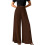 Comfortable Polyester Wide Leg Pants Ideal For-Dark brown L 1