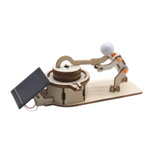 Wooden Solar Grinding Mill Craft Kits Assembly Model Toy For