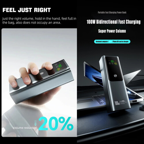 Robuste tragbare 20000-mAh-PD-100-W-Powerbanks unterstützen-Blau 1