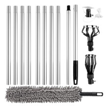 12FT Light Bulb Removal Tool,Light Bulb Changer for High Ceilings with Baskets, Suction Cup & Extension Poles