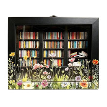 Shake Away Your Anxiety  Bookshelf with 200PCS  Books for Book Lovers, Stress Relief Gifts for Adults Black
