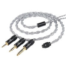 HIFI Headphone Upgrade Cable 3in1 2.5+3.5+4.4mm Plug 4 Core Copper Silver Mixed Upgradable A