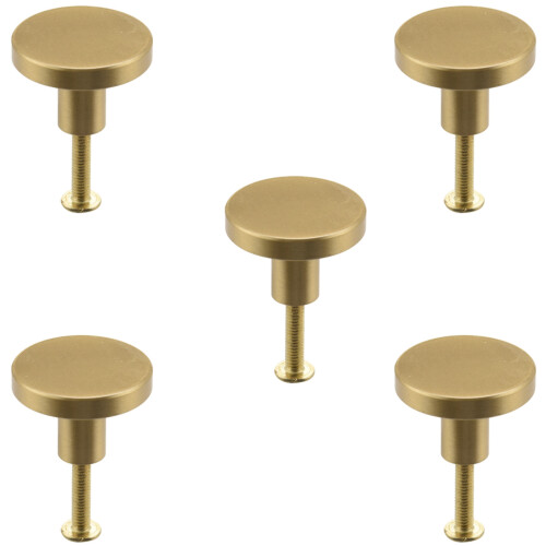 5 Pcs Gold Cabinet Knobs Pure Copper Decorative Round Knobs Handle Pulls Wall Hook Hardware for Kitchen Cabinets 1