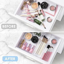 25 Pack Desk Drawer Organiser, Fridge Organisers with 4 Size Makeup Organiser Storage Drawers,for Kitchen, Bedroom