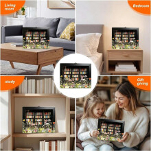 Verjaag Je Angst met Deze Miniboekenplank met 200 Miniboeken voor Boekenliefhebbers, een Stressverlichtend Cadeau voor Volwassenen (Bruin)