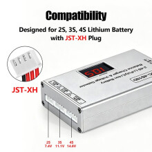 BC-4S15D Lithium Lipo Batterij Balanslader Spanning Detector LCD Digitale Weergave met Adapter voor RC Batterij EU Stekker
