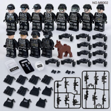 12pc Military SWAT Special Forces Mini Figures Set with Weapons & Dog