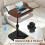 Side Table Adjustable Height Wooden Top Portable Stand 5