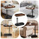 Side Table Adjustable Height Wooden Top Portable Stand 11