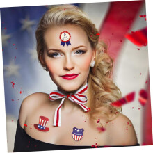 20 vellen tijdelijke stickers voor de carrosserie met het thema Amerikaanse Onafhankelijkheidsdag.