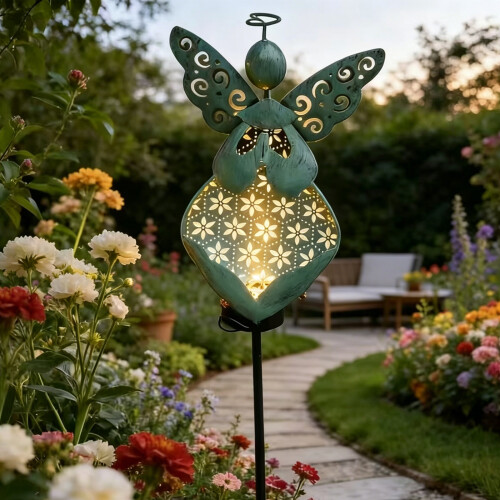 Feu de sentier solaire en forme d'ange adapté à-Bleu 2