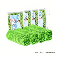 (Green 4pc) 40"X12" (100x30cm) ijshanddoek, zachte, ademende, sneldrogende handdoek, sportkoelinghanddoek, nek- en