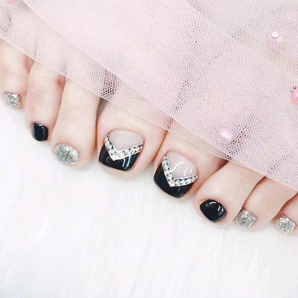 Dachuang Beauty (Jelly Glue Model) Shiny Fake Toenails For Nail Art Beginners