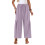 Pantalon large pour femme, décontracté, coupe ample,-Violet S 1