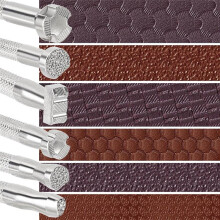 6pcs Leather Stamp, Alloy Steel Leather Carving Stamping Punching Tools for Leather Design Working- Silver