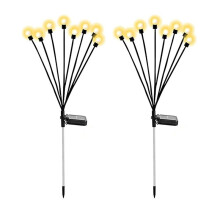Solar-Gartenleuchten, Verbesserte 8LED-GlüHwüRmchen-Lichter, Solar-AußEnwasserdicht, Pendelleuchten, Dekoration, Warmweiß, 2 StüCk