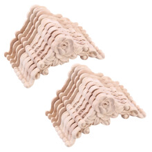 20PCS Floral Wood Carved Decal Corner Applique Decorate Frame Wooden Figurines Cabinet Decorative Crafts