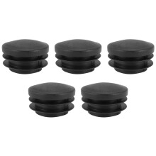 Black Plastic 35mm Dia Blanking End Caps Round Tube Insert 5 Pcs