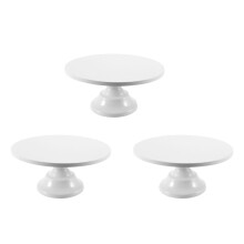 3pcs 12 Inch Iron Round Cake Stand Cake Plate Pedestal Dessert Holder Wedding Birthday Party-White