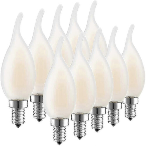 Πακέτο 10 λαμπτήρων LED E14 4W με δυνατότητα ρύθμισης φωτισμού, θερμοί λευκ