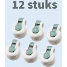 12 stevige dekbedovertrekclips, witte beddengoedbevestigingen voor dekbedovertrekken, veilige hoekgrepen met labels