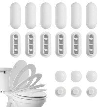 Kit de 18 piezas de repuesto para topes de asiento de inodoro, almohadillas de goma para tapa y cubierta de inodoro, para hog