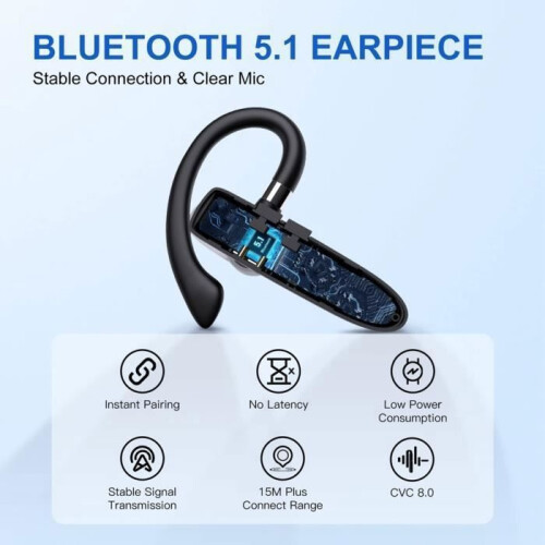 Ασύρματα ακουστικά Bluetooth για κινητά τηλέφωνα, ακουστικά Hands Free με θήκ 1