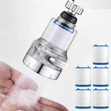 Filtro de Água para Torneira Rotativo 360 Graus, 3 Modos de Pulverização, Estrutura Transparente, Cartucho Substituível