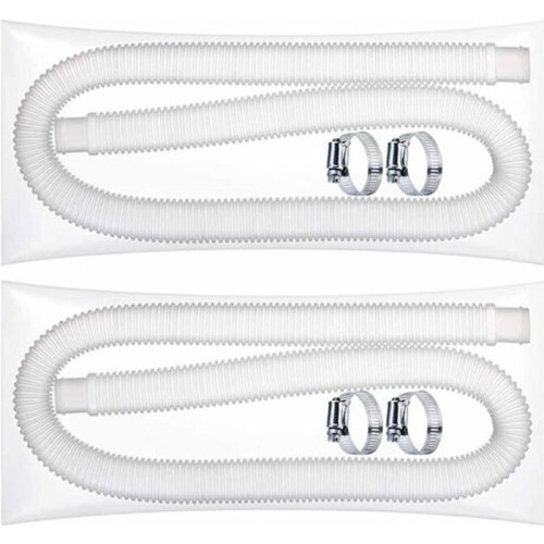 Pool Replacement Hose with Metal Clips, Flexible Polyethylene Plastic Swimming Pool Accessory for Filter Pumps