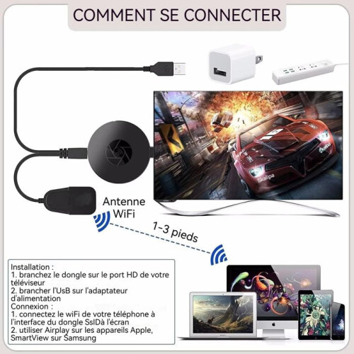Ασύρματος προσαρμογέας HDMI Dongle για τηλεόραση, προβολέα και οθόνη, ροή β 1