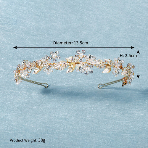 (Silver) Bride Crystal Headband Wedding Hair Accessory 2