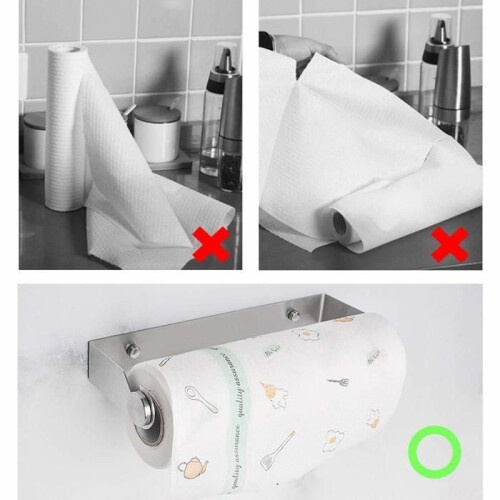 Θήκη για χαρτί κουζίνας από ανοξείδωτο ατσάλι 304, επιτοίχια βάση για χα 2