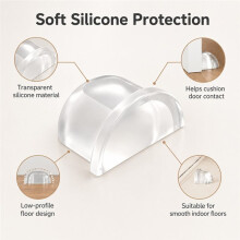 Transparent Silicone Self Adhesive Wall Protector Bumper Pad for Door Handle Cabinet Corner Furniture