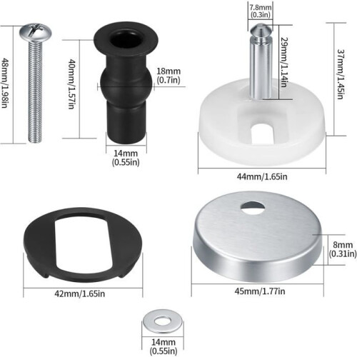 Μεντεσέδες λεκάνης τουαλέτας Universal Top Fix 45 mm, σετ μεντεσέδων λεκάνης από α 1