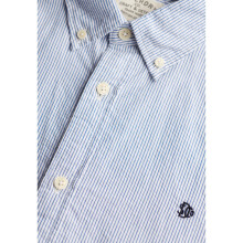 (XL, Cream/Blue) Superdry Mens Classic Seersucker Short Sleeve Shirt