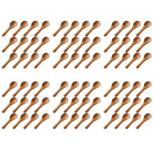 300 Pieces Small Wooden Spoons Nature Spoons Wood Honey Teaspoon Cooking Condiments Spoons for Kitchen(Light Brown)