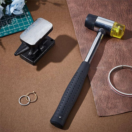 Horn Anvil Set Iron Anvil with Rubber Hammer Blacksmith Forge Kit Forging Bench Block Anvil Silversmithing Tools 1