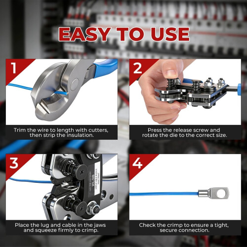 Heavy Duty Battery Cable Crimping Tool Set 2