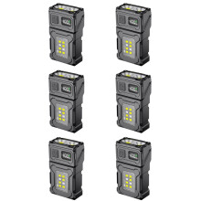 6X Lampe de Travail Rechargeable COB, Lampe de Poche Extérieure Camping Light, Running Light, Lumière D'Équitation et Signal Lumineux